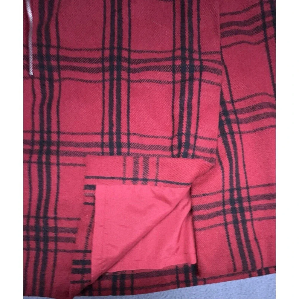 Dalia Mini Skirt 8 Red Black Plaid Wool Blend Lined Zip Pocket Casual Schoolgirl